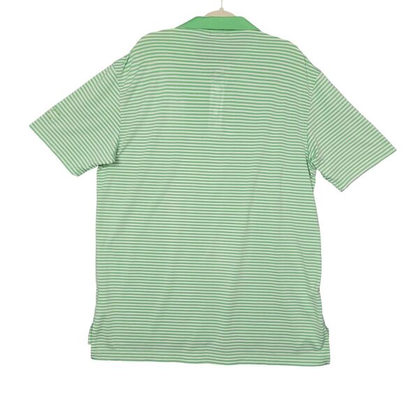 PETER MILLAR Summer Comfort Green Striped Short Sleeve Polo Shirt SIZE LARGE - Picture 3 of 14